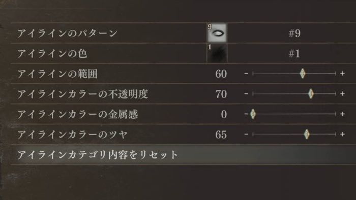 美人キャラ　アイライン